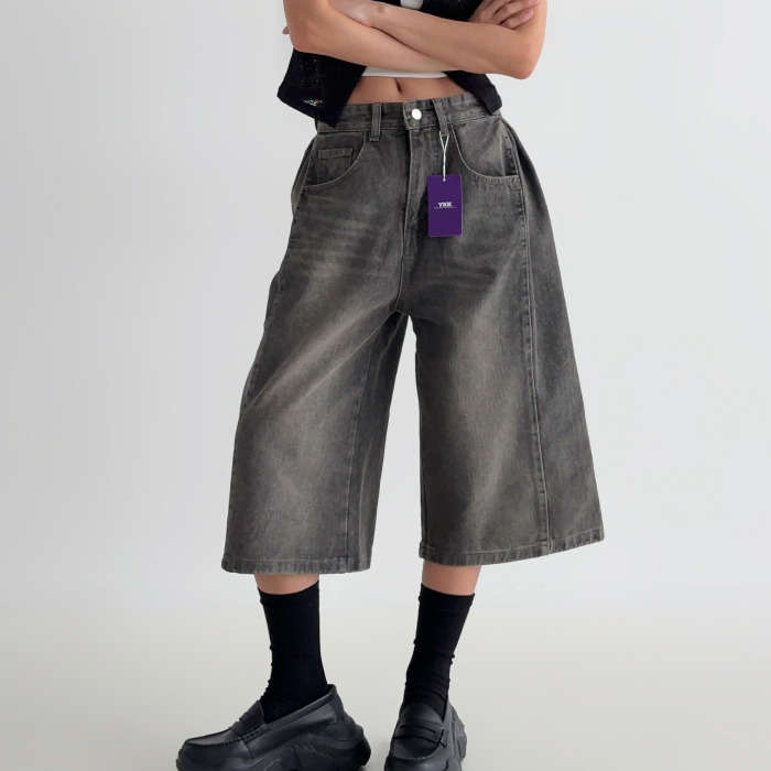 라라온 여성용 롱/숏 기장 버뮤다 와이드 데님 하프팬츠 26TSP3633 31,900원