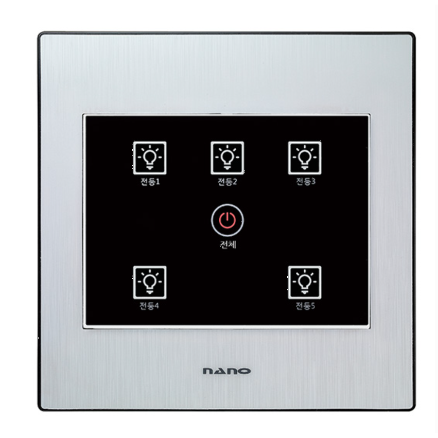 국산 (주) 나노 무선 터치 아트2 스마트 전자식 스위치 5구 블랙(리모컨 별도구매) 52,700원
