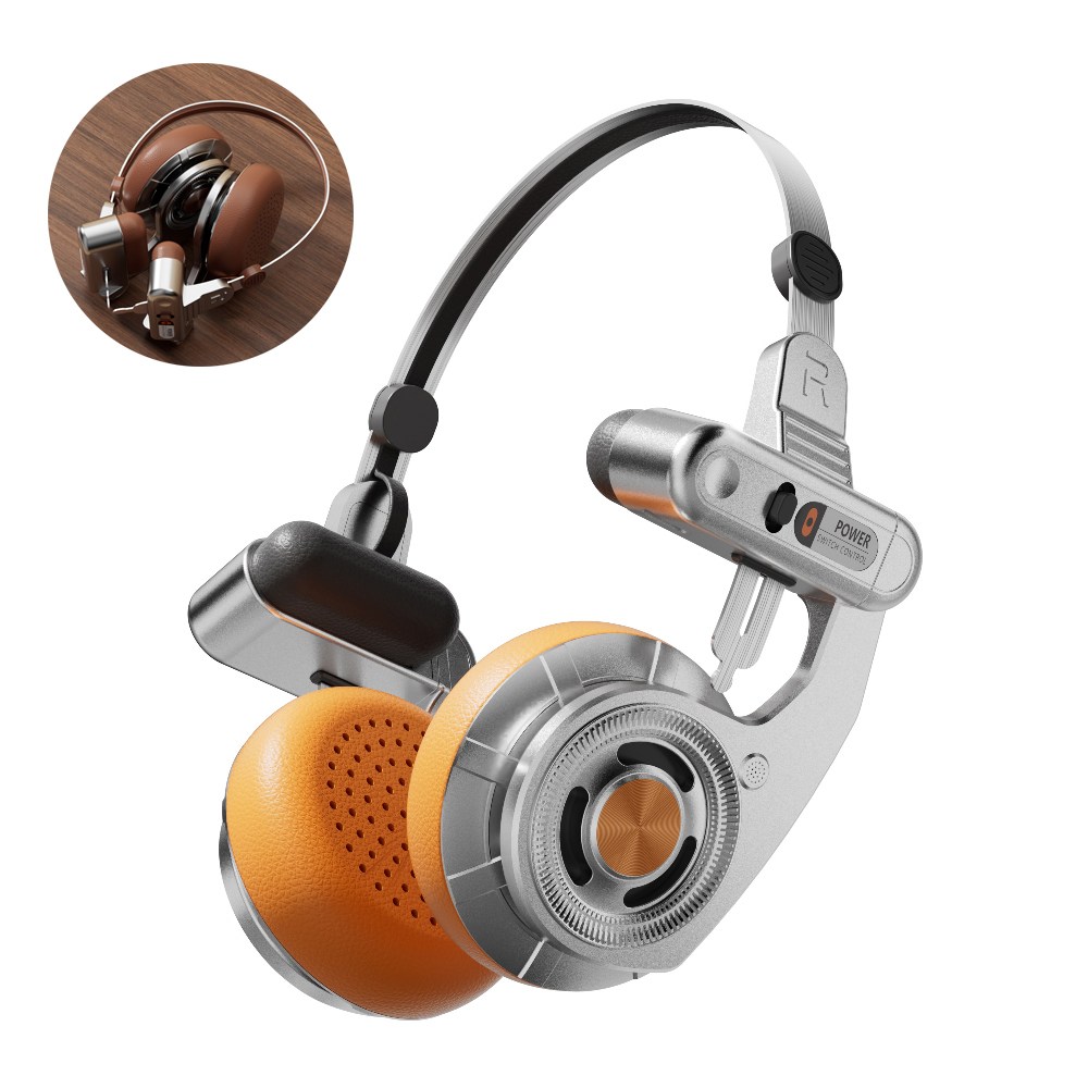 레트로 휴대용 블루투스 헤드폰 무선 노이즈캔슬링 헤드셋 AKZ, AKZ-F1, 라이트옐로우 59,900원