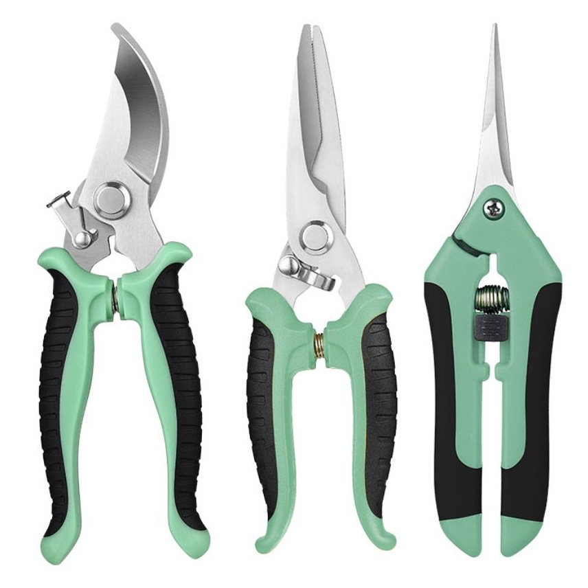 다용도 정원 농장 화초분재 원예전정가위 3종세트 녹색, 1세트 10,900원