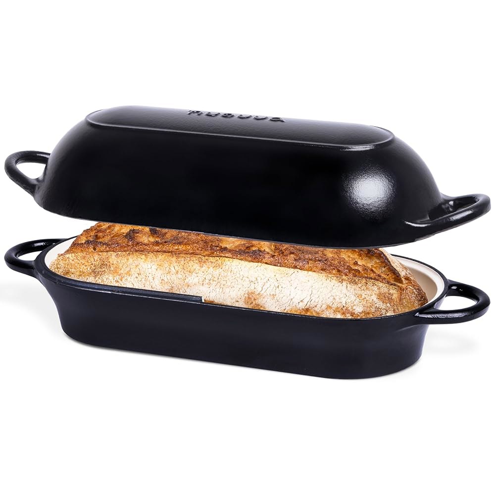 에나멜 주철 빵 덩어리 냄비 u2013 사워도우 빵 굽기용 네덜란드 오븐 u2013 오븐 안전 논스틱 빵 냄비 u2013 직사각형, 주황색, 34cm x 16cm u2013 by 145,300원