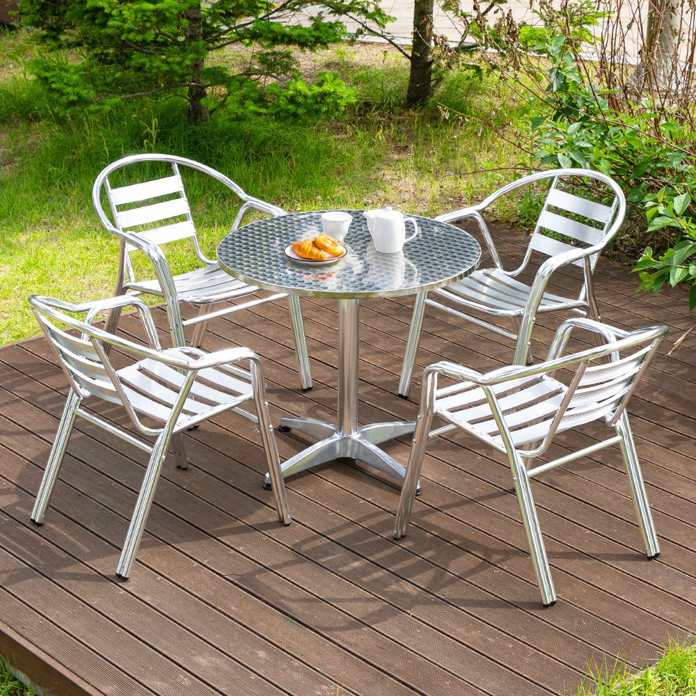 서클 알루미늄 800원형 53번 야외 4인 테이블 세트, 실버 279,500원