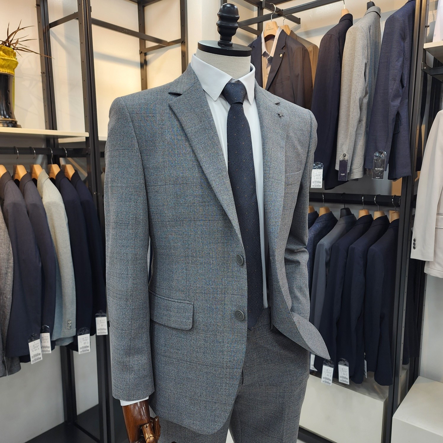 울혼방체크 그레이 봄 여름 정장 TGNGA5S33124104 트레몰로&인디안 222,000원