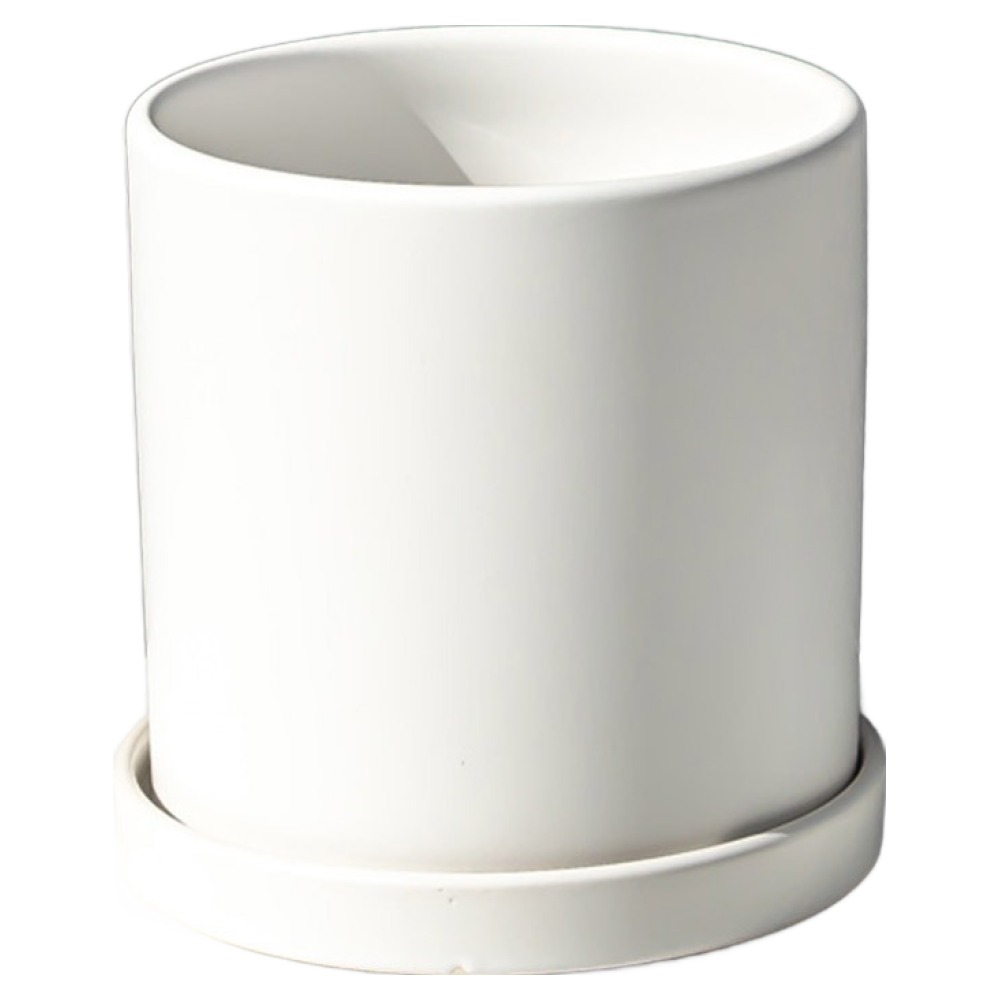 morningscent 유니크 무광 원형 세라믹 도자기 받침대 포함 화분, 화이트, 1개 4,760원