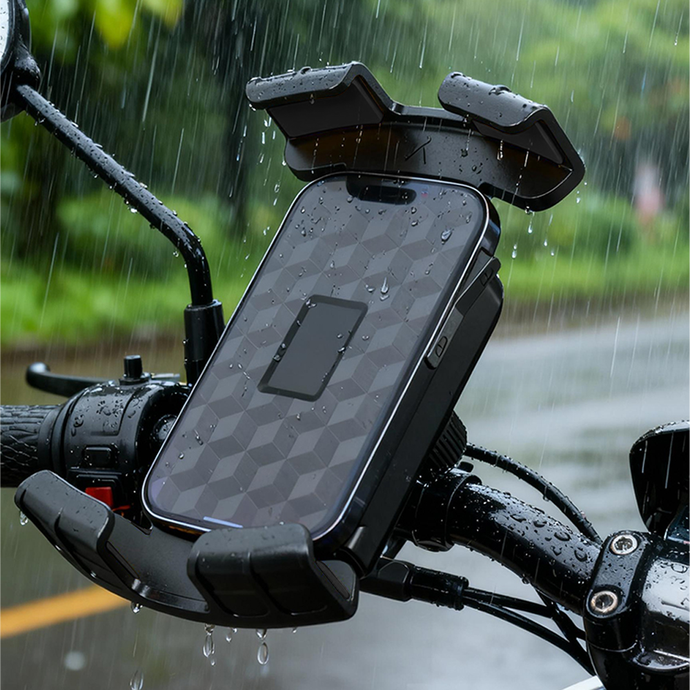 LareinaT 진동방지 오토바이 충전거치대 견고한 부착력 오토바이 핸드폰거치대 회전 조절 가능 오토바이 휴대폰 거치대, MT-12, 블랙 28,990원