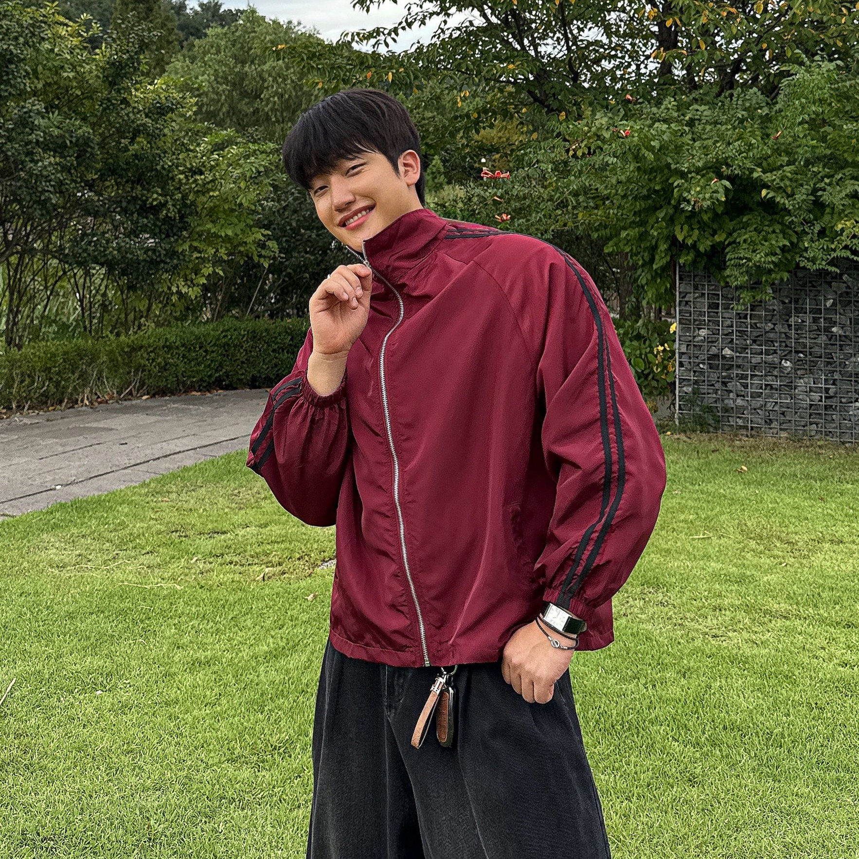 트랙 바람막이 집업 자켓 오버핏 트랙탑 하이넥 윈드브레이커 런닝 파이핑 29,800원