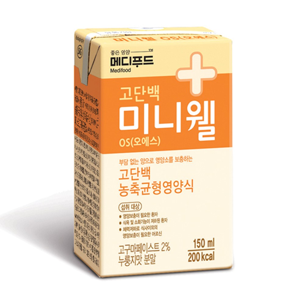 메디푸드 고단백 농축균형영양식 미니웰 OS(150ml 24개입) 고구마맛(누룽지페이스트함유) 29,800원