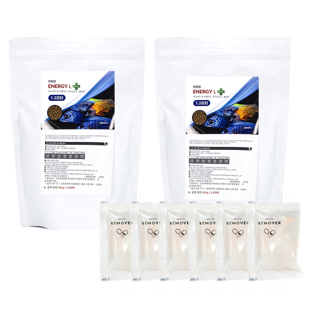 네오 에너지 L 플러스 관상어 사료 1.2L x 2p + 캡 리무버 랜덤발송 36p 세트 29,700원