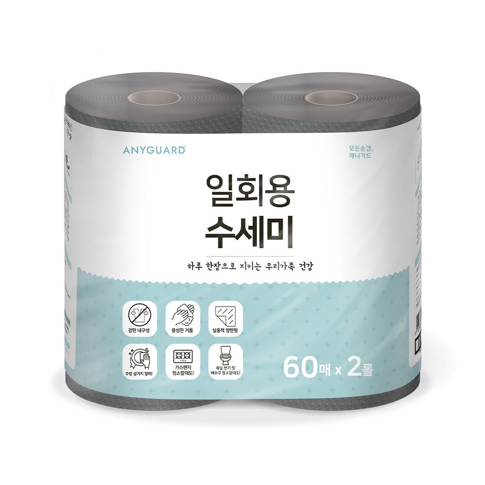애니가드 일회용 수세미 60p, 2개, 그레이 8,430원