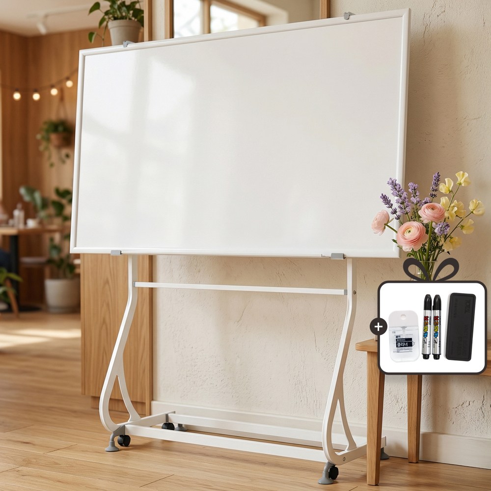 토탈하얀칠판 일반화이트보드+S라인스탠드세트 (화이트우드) 화이트보드, 화이트우드 154,000원