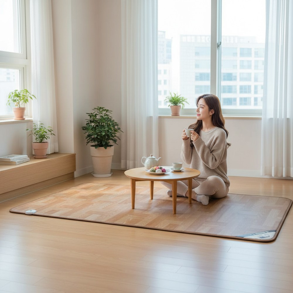 [전자파안심 2026년형]3H 한일온열기 온드리미 거실 전기카페트 바닥용 그래핀 탄소매트 카본매트 전자파차단 전기장판 2인용 부터 5인용-체크마루, 체크마루 100x183 120,000원