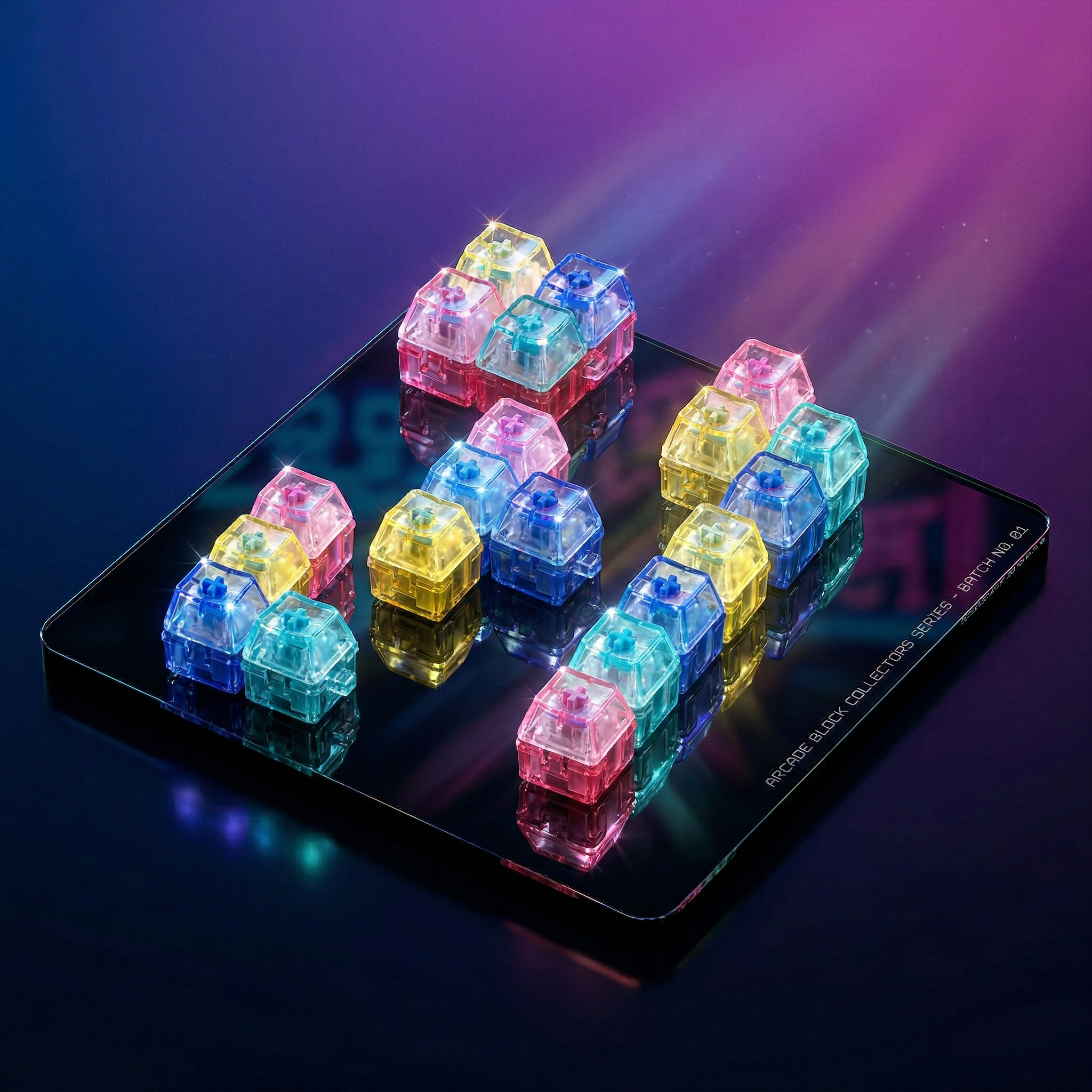 엘로어트 틱톡 유행 테트리스 클리커 딸깍이 키보드 키캡 키링, 1개, 혼합 5색상, 현재가 12,900원