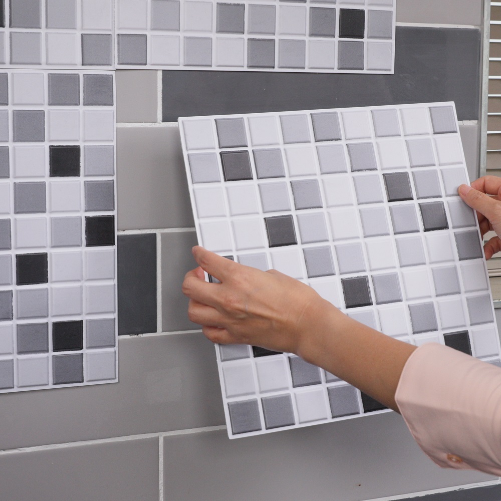 타일테리어 접착식 3D 셀프타일 12개 미니스톤 쿠션벽돌 타일벽지 타일시트지, 블랙믹스 타일(12pcs) + 줄자(150cm) 29,800원