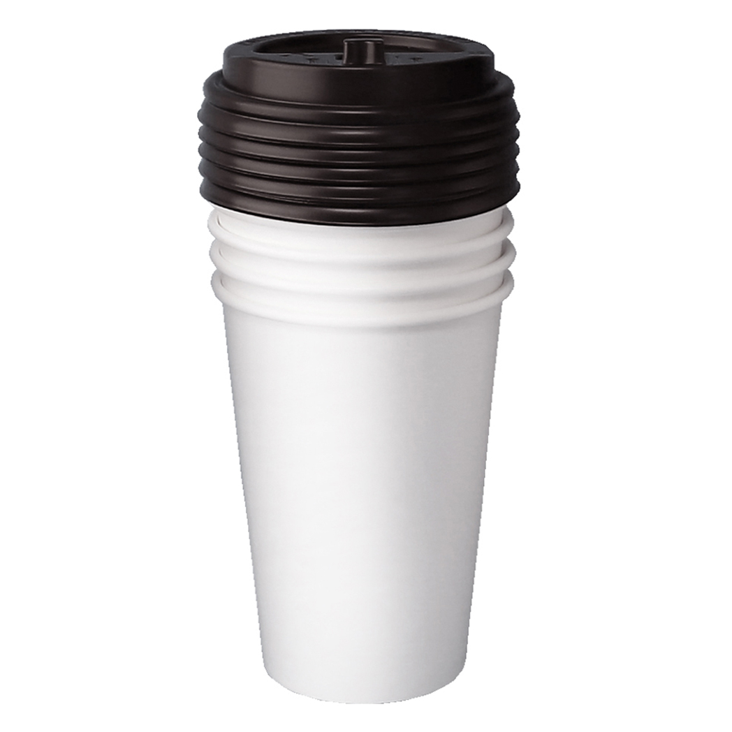 블룸엣홈 카페 무지 종이컵 390ml x 25p + 블랙 뚜껑 25p 세트 5,450원