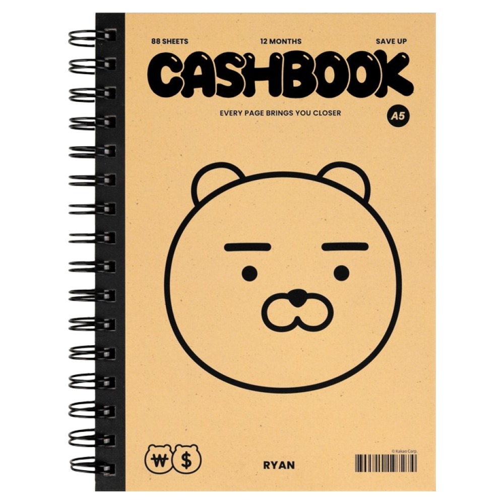 카카오프렌즈 모노톤 쓰기 쉬운 만년형 가계부 6,820원