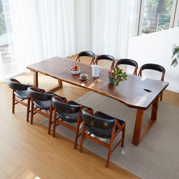 해찬솔 북미산 호두나무 월넛 우드슬랩 8인 통원목 식탁세트A 2500_T1의자포함대형우드슬랩카페테이블대형회의테이블 4,650,000원
