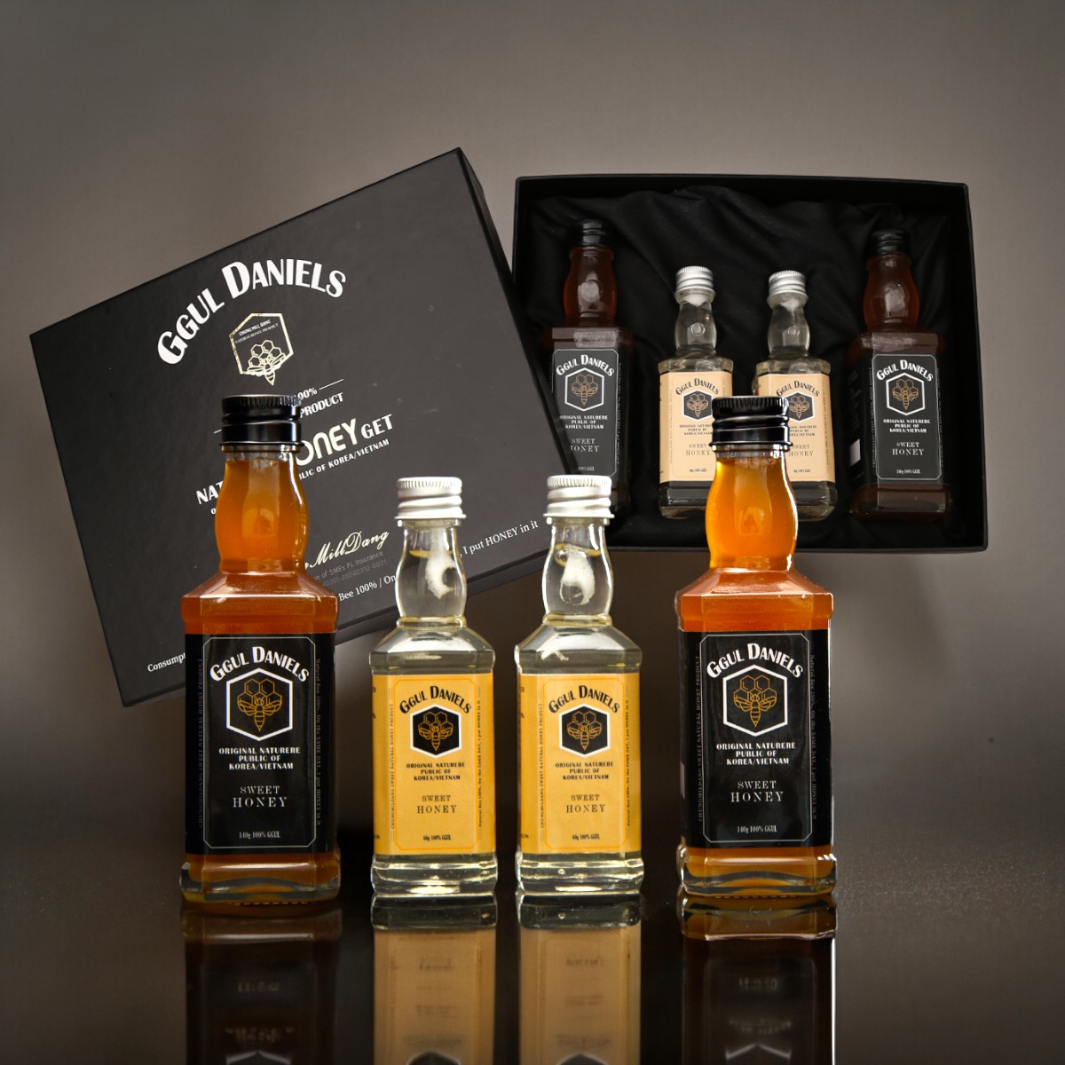 청밀당 위스키 병 꿀 다니엘 국내산 자연 벌 꿀 선물세트 야생화 아카시아 400g 39,800원