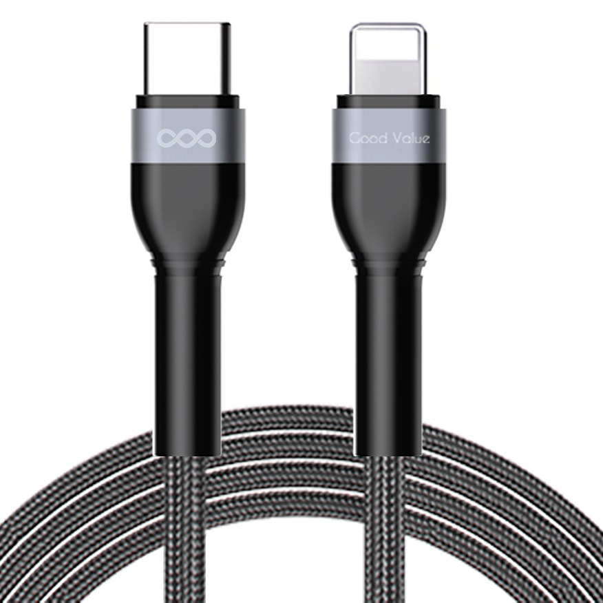 굿밸류 C타입-애플8핀 에어로 PD 고속충전 케이블 4,800원