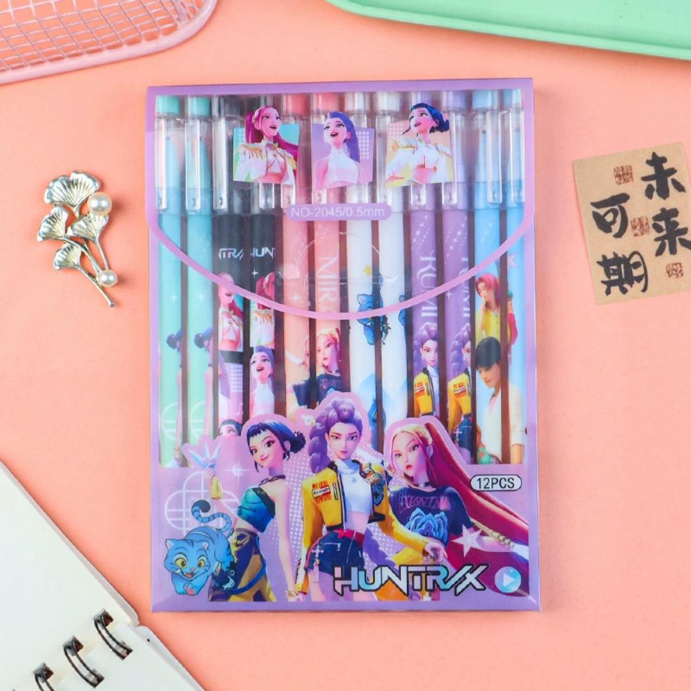 케이팝 데몬 헌터스 젤볼펜 0.5 귀여운 캐릭터 고급 디자인 지우개형 중성펜XQ991634-957293, 12개, 검정색 (지울 수 있음) 12,900원