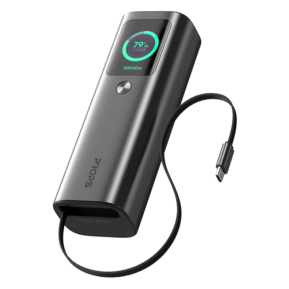 프롭스 차지고 프로 165W 릴케이블 초고속 충전 대용량 보조배터리 20000mAh, 스페이스 그레이, PFB200G20 89,700원