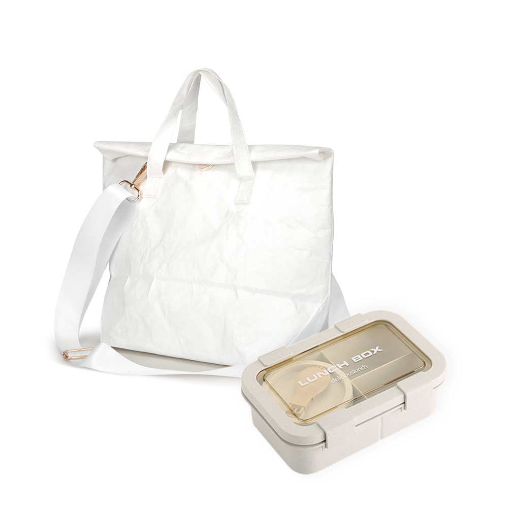 온다온 샐러드 피크닉 런치박스 + 타이벡 보온보냉백 세트 도시락통 국통포함 밀짚 밀프랩 용기 11,900원