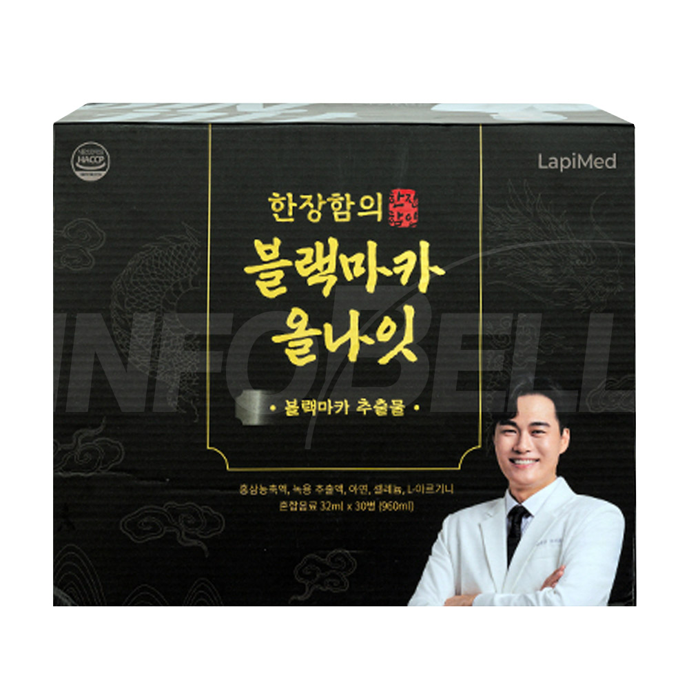 [TV홈쇼핑정품 인포벨]한장함의 블랙마카 올나잇 남자 남성 부모님 어르신 활력 건강 백승일 마시는 마카, 1세트, 960ml 89,000원