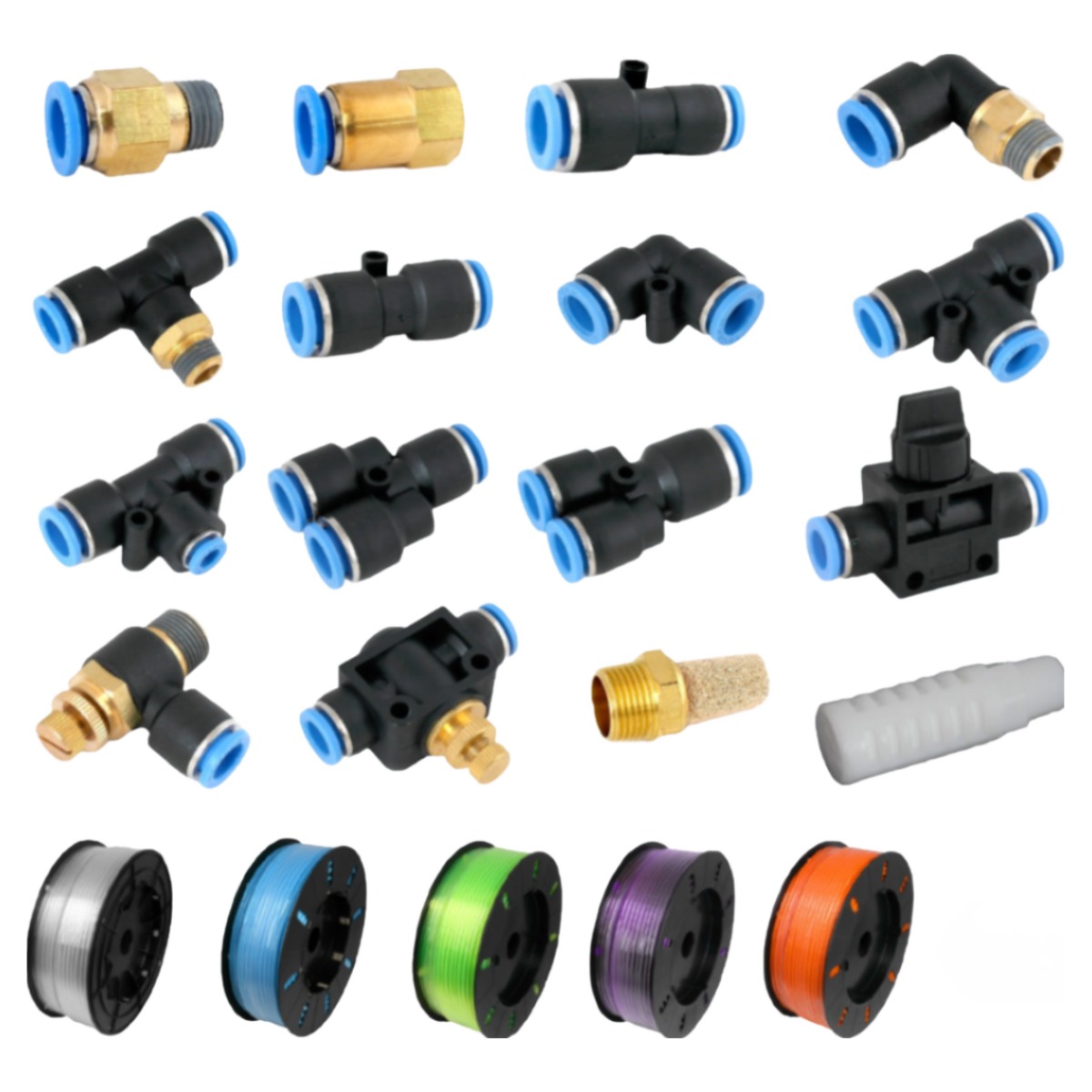 원터치휘팅 HVU 밸브형 연결 에어 원터치피팅 원터치카플러, 1개 6,460원