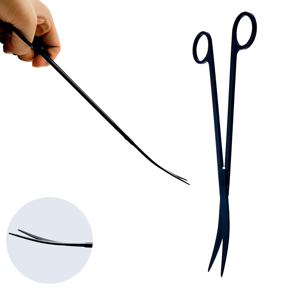 물멍 프리미엄 수초 가위 25cm 곡선형 블랙 스테인리스 수초전용 트리밍 가위 곡 곡형 검정 커브 커빙 7,970원