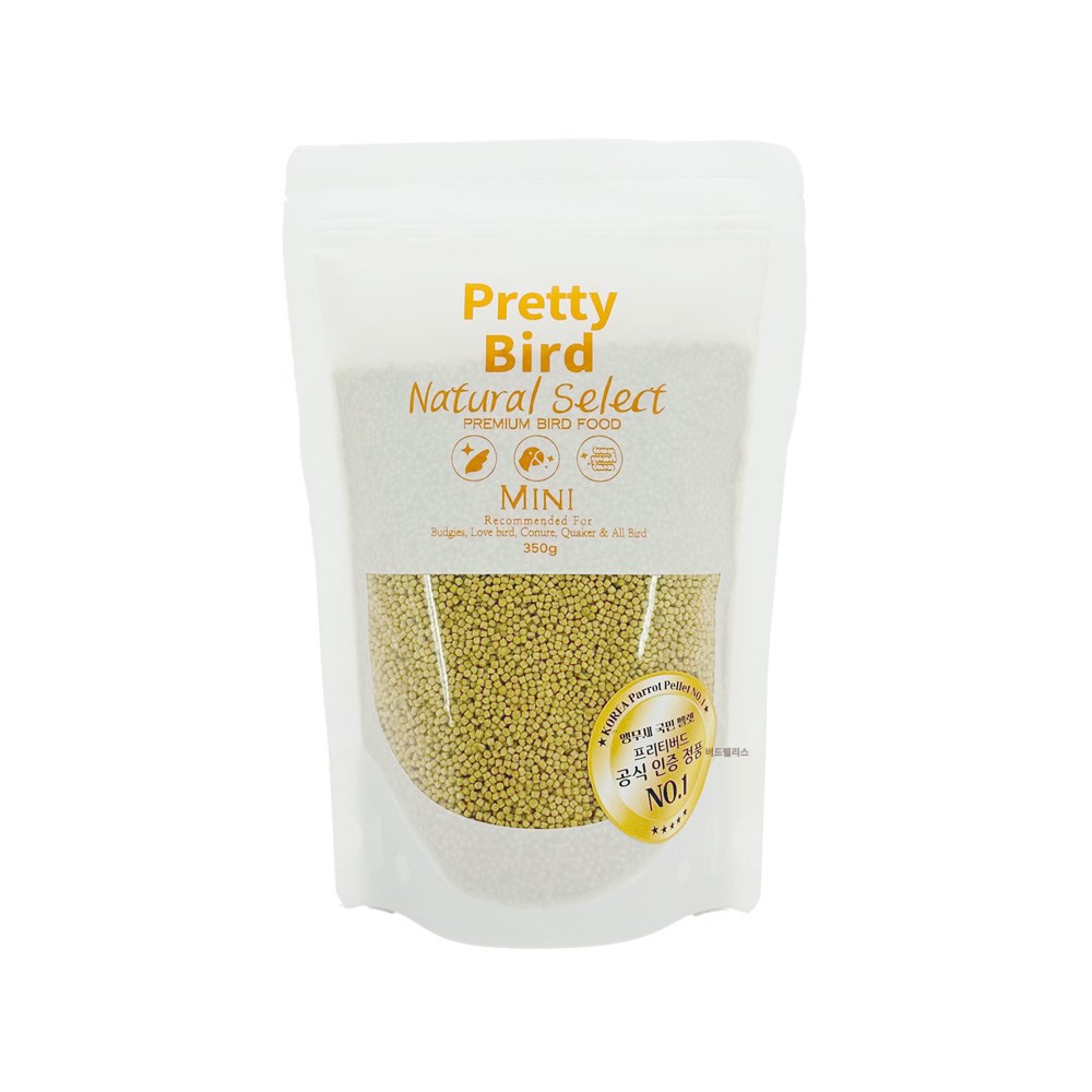 앵무새 먹이 프리티버드 내츄럴 셀렉 미니 펠렛 모란 사랑앵무 펠릿 사료, 1개, 350g 13,500원