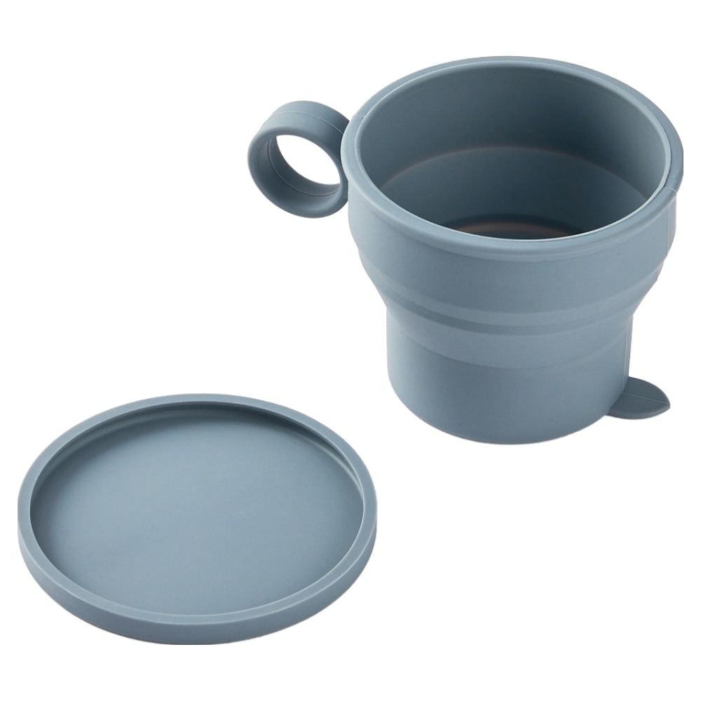 크리스탈클라우드 여행용 접이식 실리콘 휴대용 미니 컵 + 뚜껑 세트 300ml, 그레이, 1개 6,900원