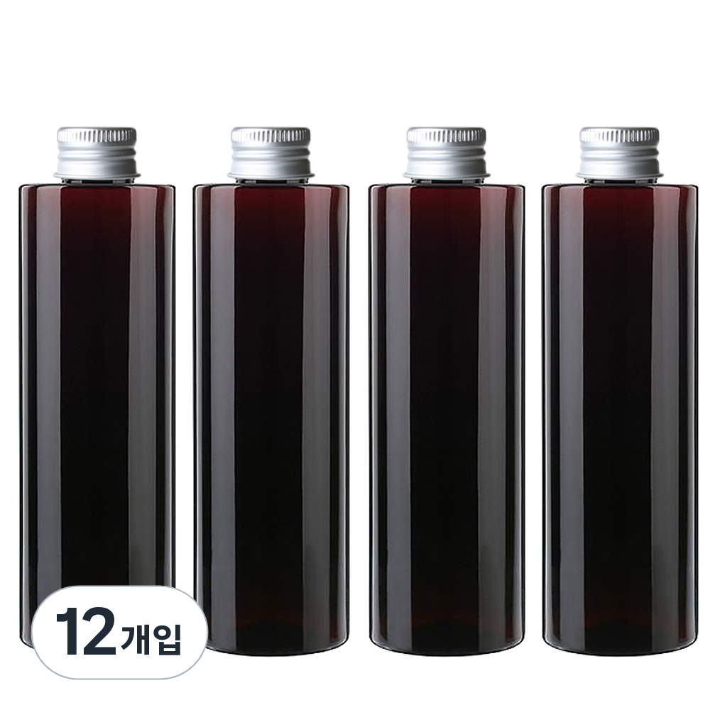 병도매닷컴 AC250 갈색투명 음료용기 알루미늄 실버캡, 250ml, 12개입, 현재가 13,980원