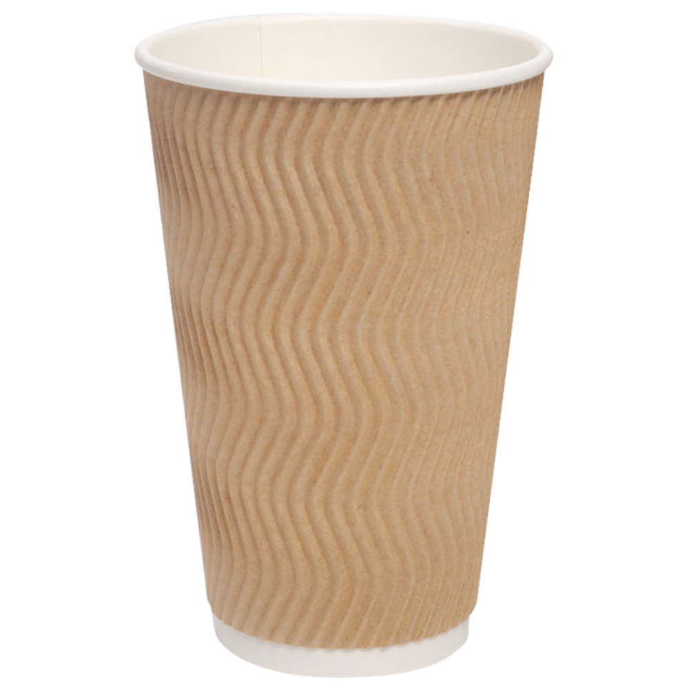 3중 단열 리플컵 크라프트 16oz 390ml 500개입 핫 아이스 겸용 카페 테이크아웃 웨이브 종이컵, 1개 65,100원