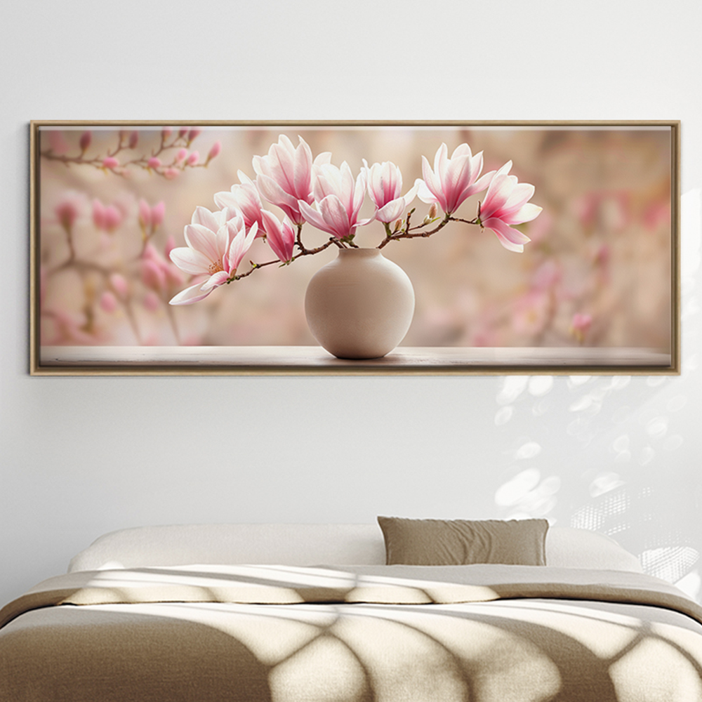 [인메이블] 프리미엄 복들어오는 꽃 그림 5종 힐링 풍수 인테리어 만개 달항아리 와이드 캔버스 액자 139,000원