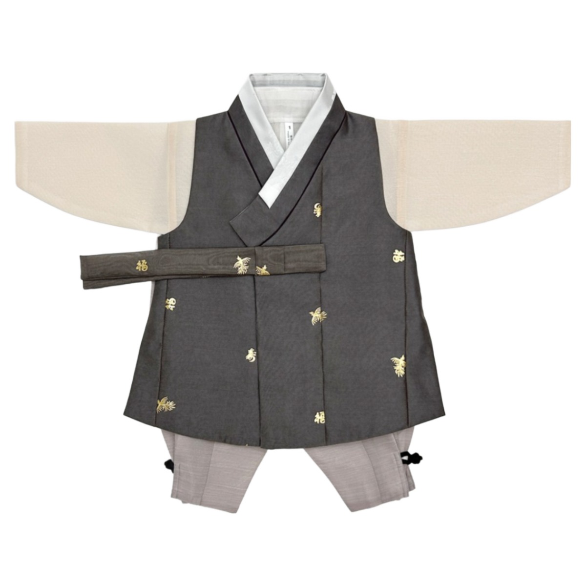 도윤 브라운 금박쾌자 남아한복 (1세-12호) 어린이 돌한복 아기 아동한복 95,000원