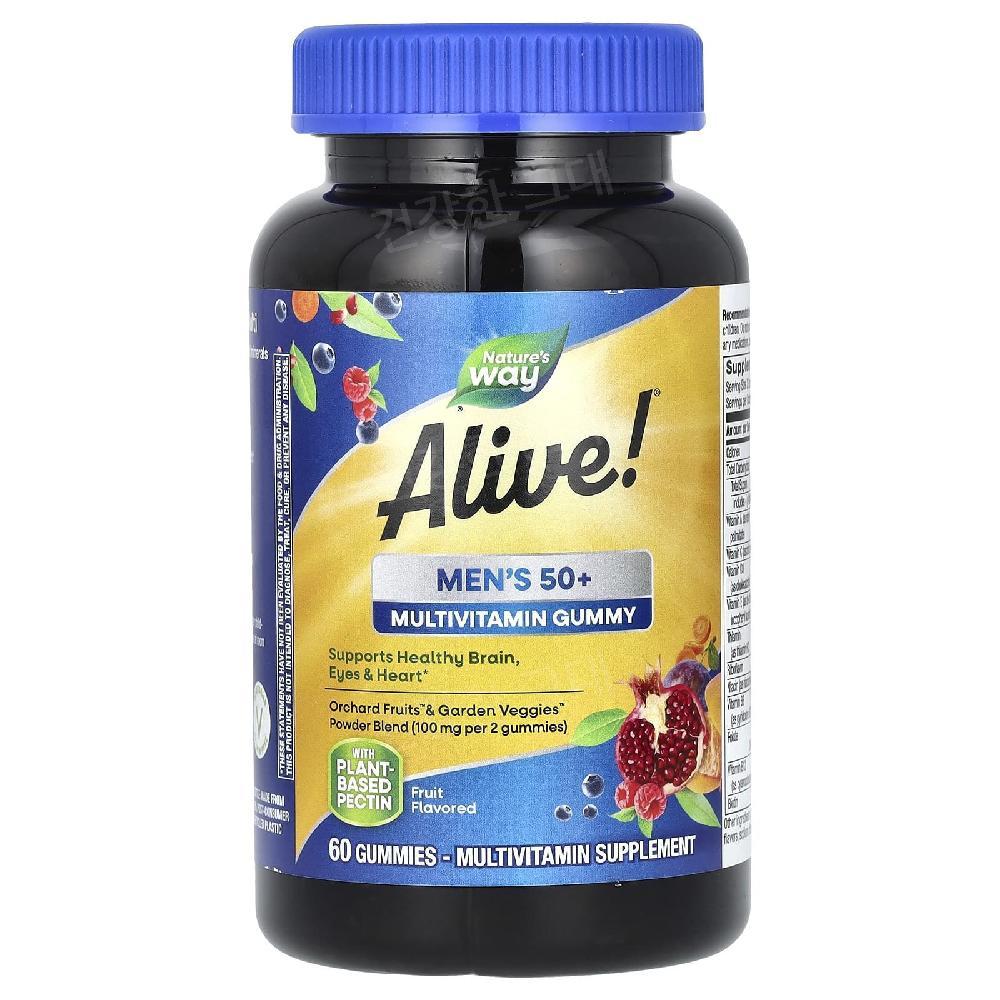 네이처스웨이 Alive 50세이상 남성 종합 멀티비타민 60구미젤리 Multivitamin 28,100원