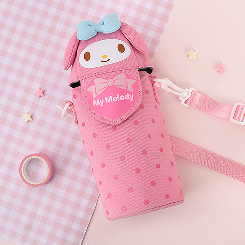 산리오 덮개있는 물병파우치 쿠로미 마이멜로디 헤드 물병 주머니 물통 크로스 16,500원