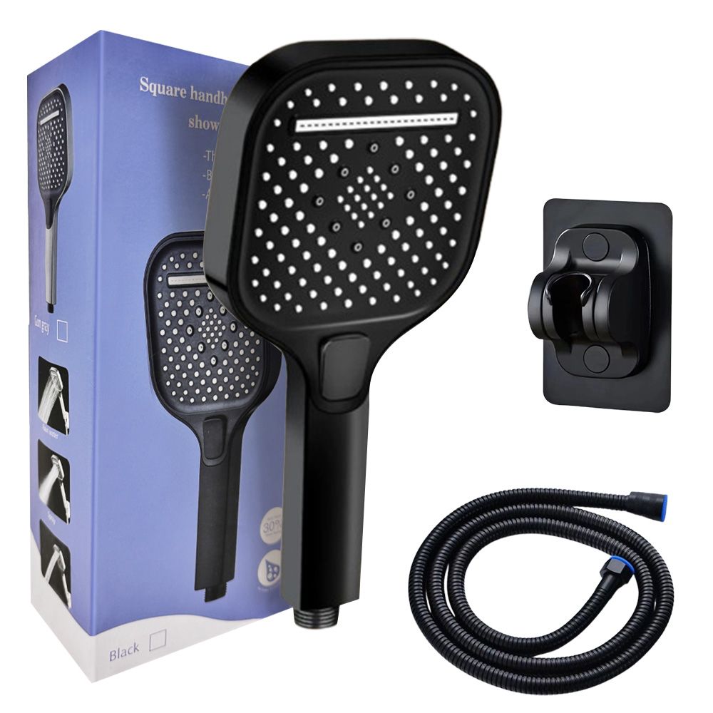 Annisely 샤워기 헤드 호스 거치대 세트, 블랙 본품 1개, 2M 호스 1개, 거치대 1개, 1세트 53,390원