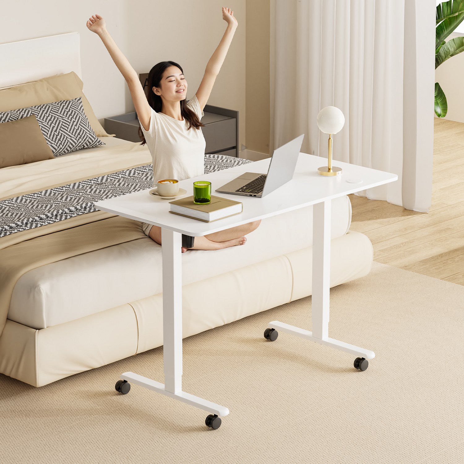 Homall 모션데스크 PE-03 전동 높이조절 스탠딩 책상 이동식 공부 사무 게임용 조절 스탠드 테이블 140,600원