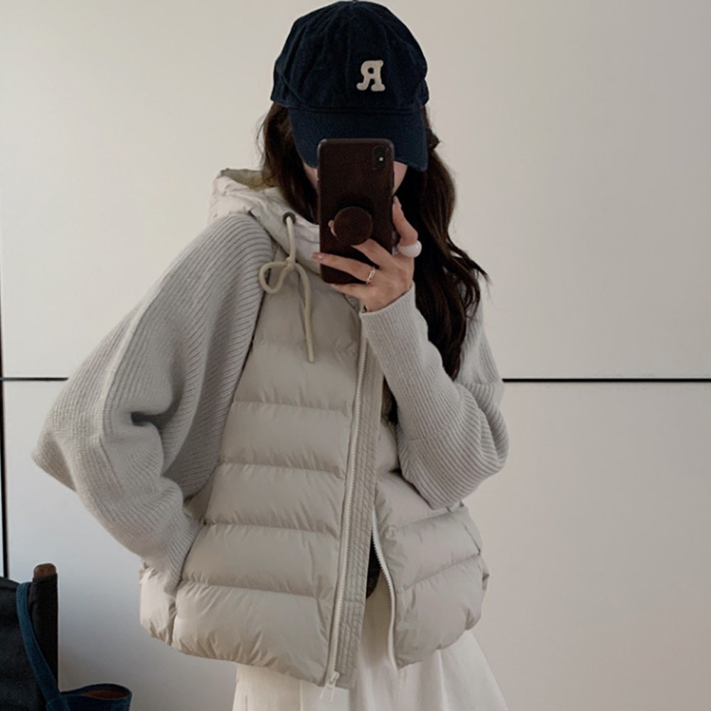 여성 경량패딩 데일리 퀄딩 니트소매  패딩 자켓 캐주얼 숏패딩 점퍼 겨울 아우터 35,820원