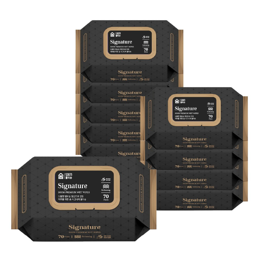 숨 시그니처 물티슈 70매 x 10팩 고평량 63g, 70매, 10개 11,720원