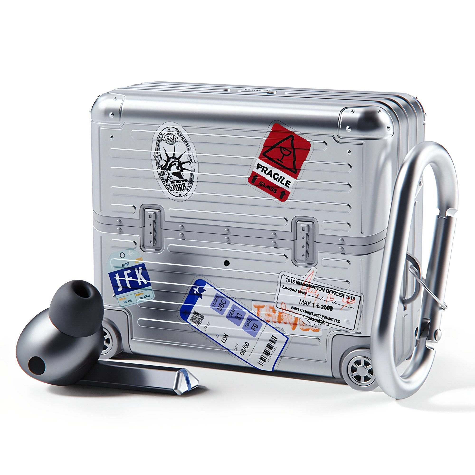 미아크 갤럭시 버즈 캐리어 케이스, 갤럭시 버즈 3 / 3 Pro / 3 FE, 실버, 1개 18,810원