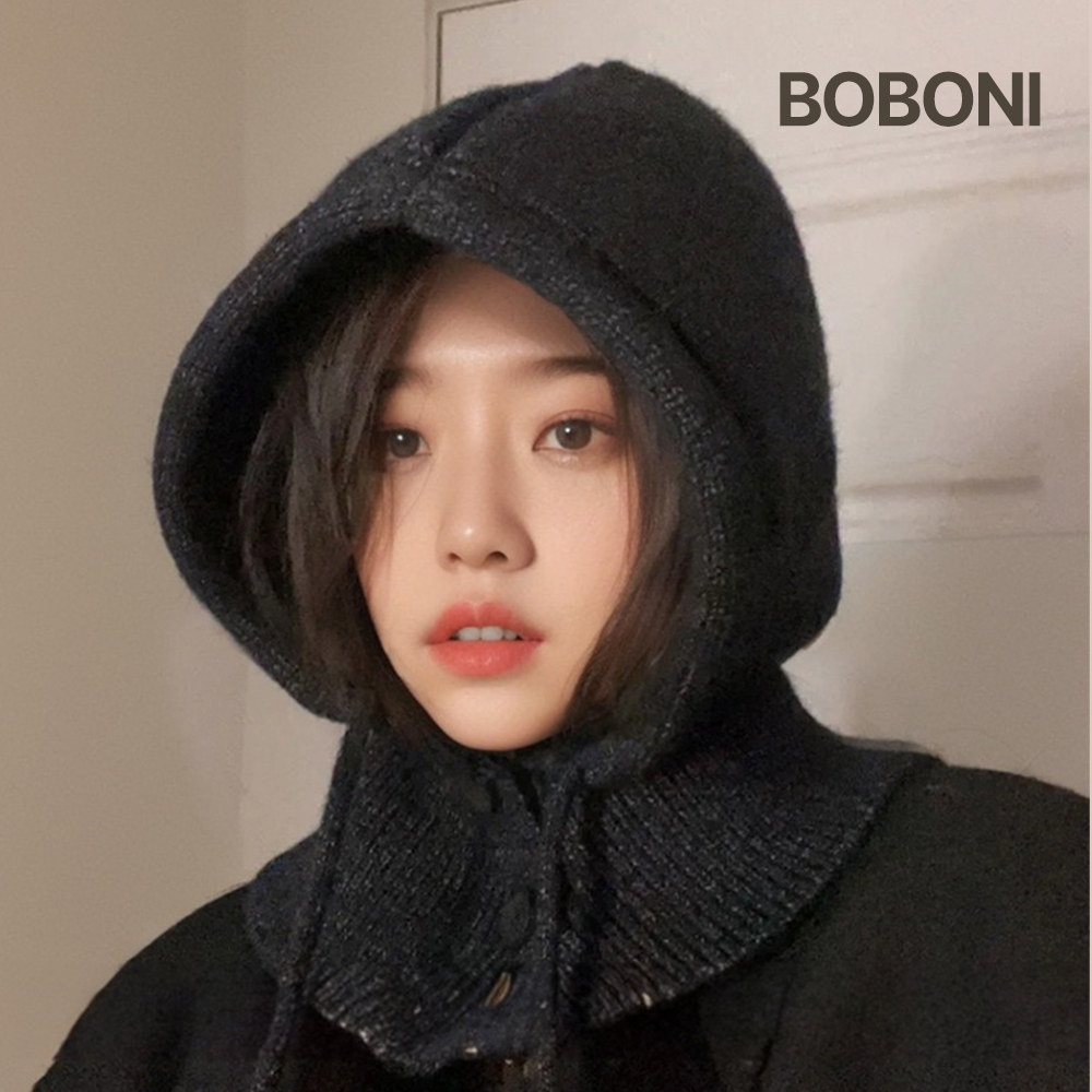 보보니 두꺼운 겨울 울 니트 버튼 바라클라바 넥 워머 9,900원