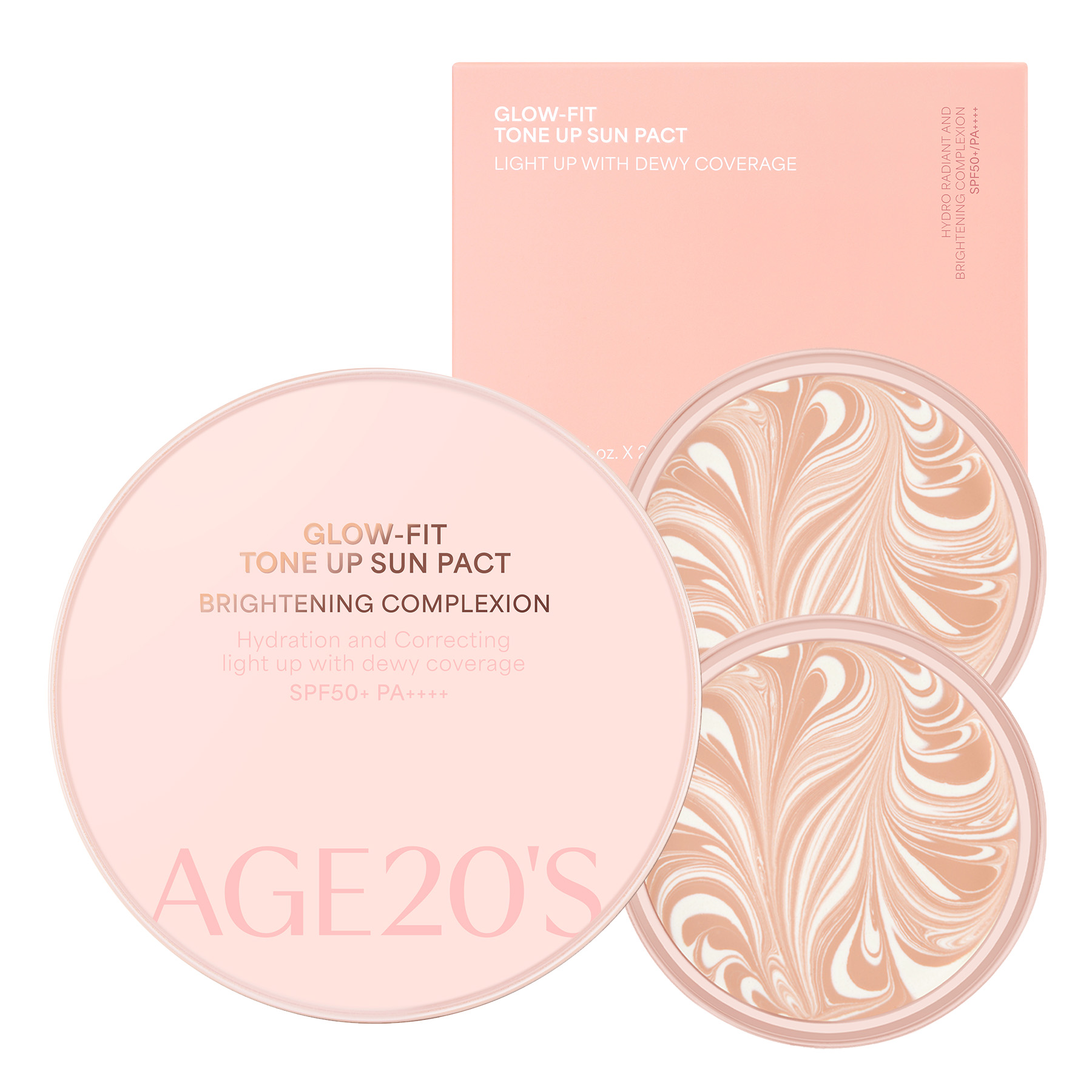 에이지투웨니스 글로우핏 톤업 선팩트 케이스 + 리필 2p SPF50+ PA++++ 세트 23,900원