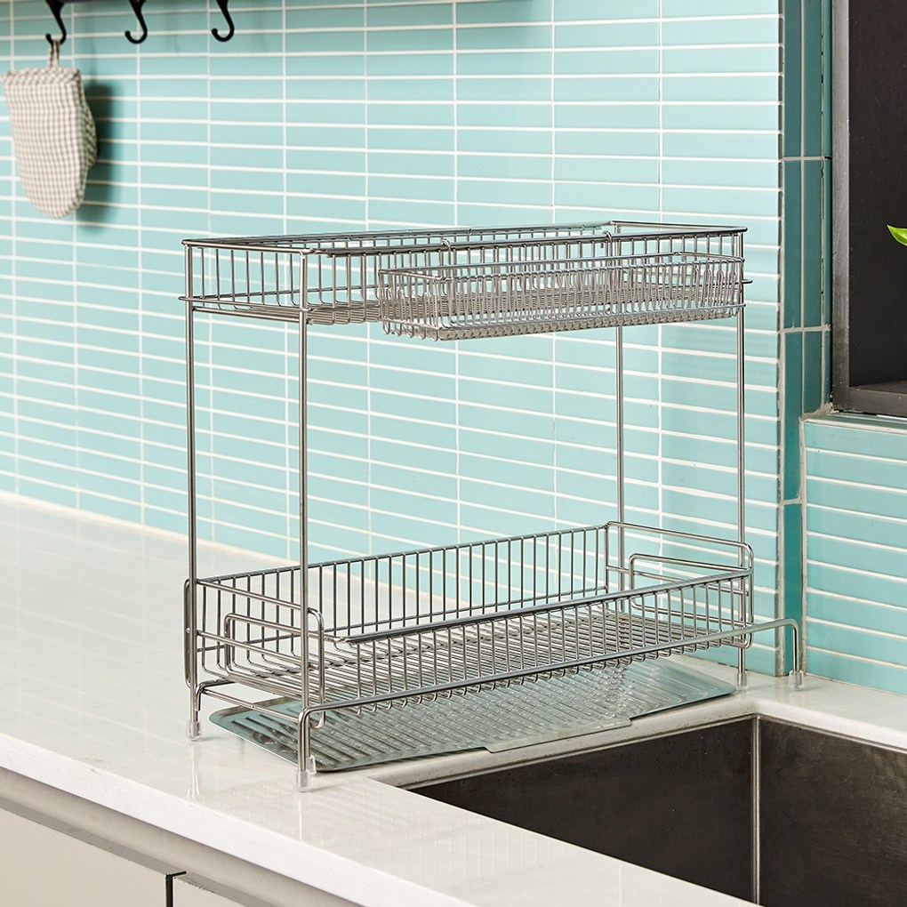 [모던하우스 충장점] 공간활용좋은 올스텐304 2단 식기건조대 슬림확장형 KO0123007 79,920원