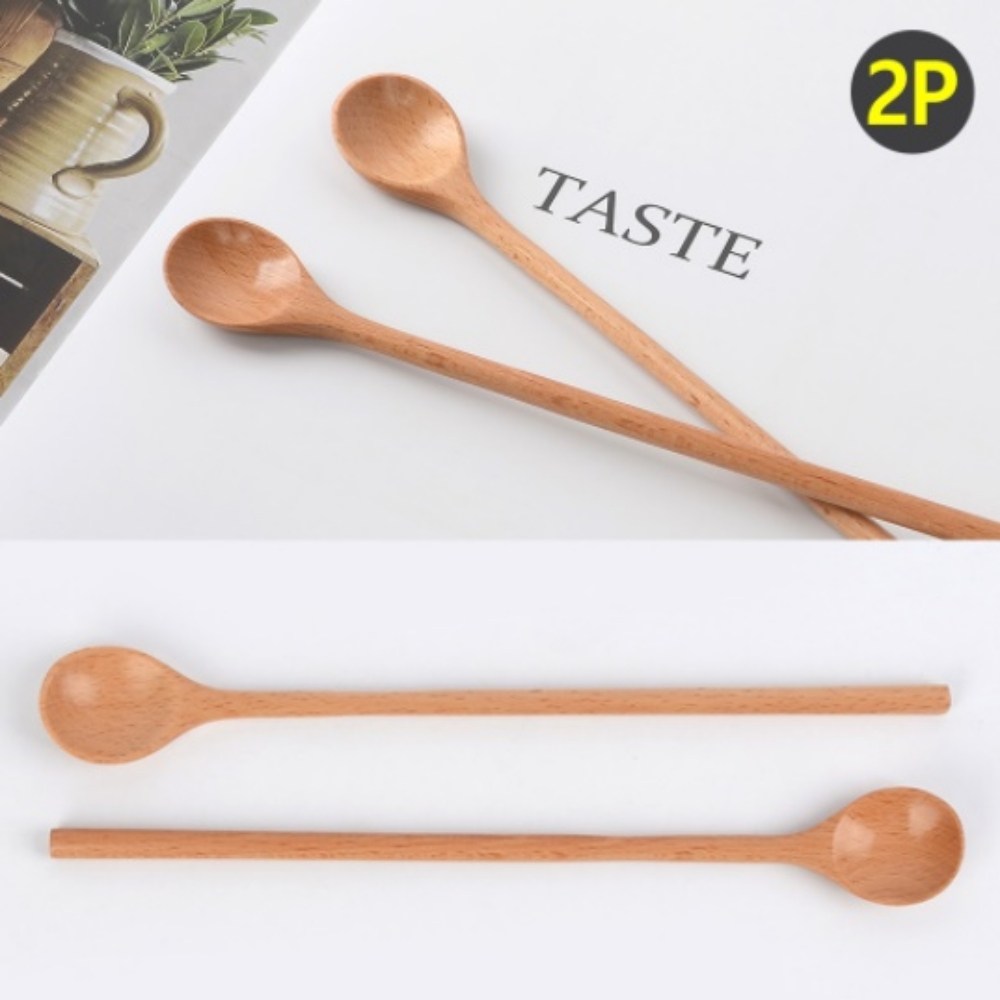 천연 우드 롱 꿀 차 커피 스푼 티 숟가락 잼 머들러 원목 나무 머들링 주방 도구 7,860원