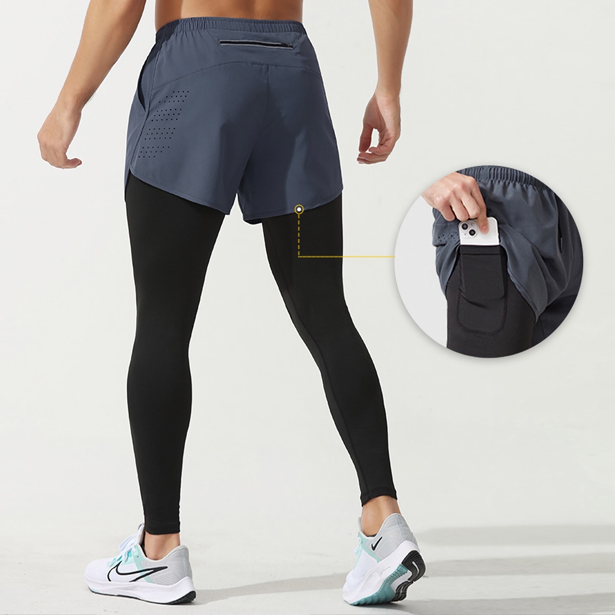 클라빈 남성 레깅스 일체형 투인원쇼츠 4부반바지 트레이닝 헬스팬츠 28,700원