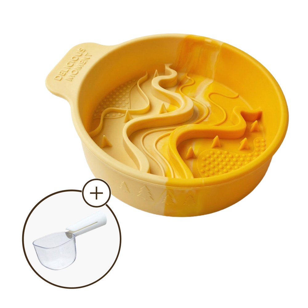 더룸 슬로우식기 강아지 고양이 급체방지 밥그릇, 1개, 레몬 크림 20,800원