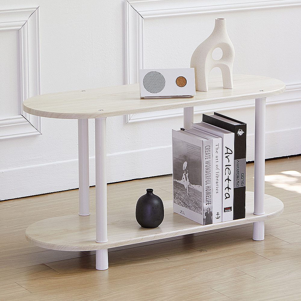 트레벨 스테이 타원 진열장 선반, 오크, 2단 26,900원