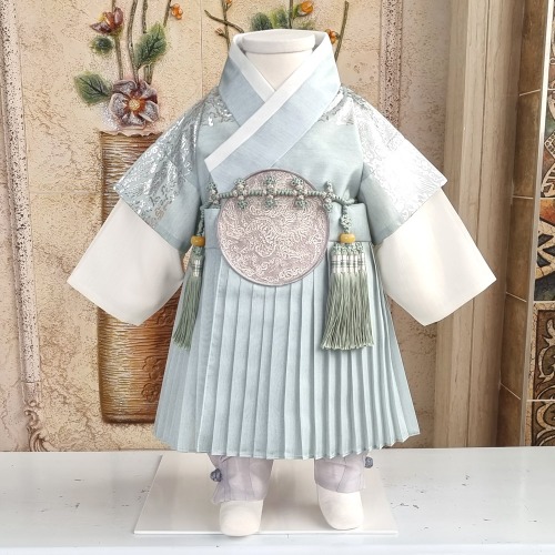 남아한복 은박 하늘 철릭 아기 아동 백일 돌 한복 NA187H 93,500원