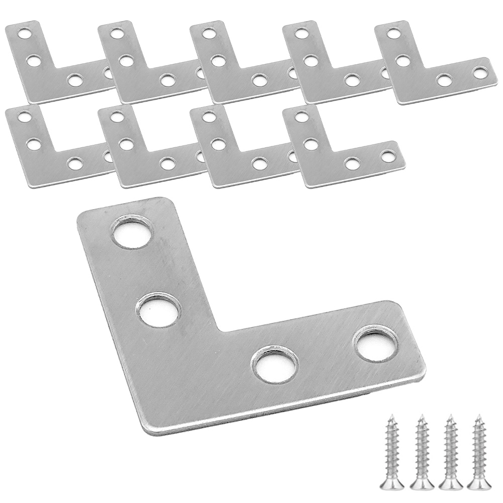 유스툴 스텐 L자 평철 브라켓 연결 철물 10P 나사 포함, 1세트 8,900원
